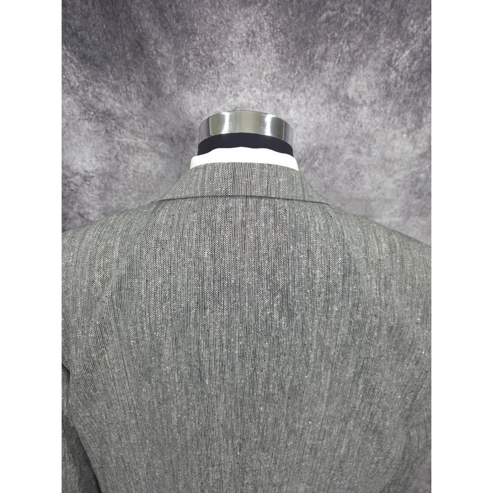 Versini Blazer Jacket Mens 46 Gray Herringbone‎ Sport Coat Business Wear Silk